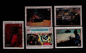 FRENCH POLYNESIA Sc C63-67 NH IMPERF ISSUE OF 1970 - ART - REGULAR SET Sc$82