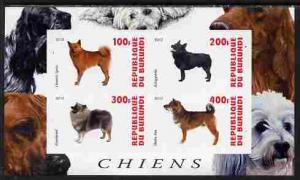 Burundi 2010 Dogs #1 imperf sheetlet containing 4 values ...