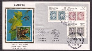 Canada 1978 Sc 756a FDC Ottawa Souvenir sheet Colorano cachet CAPEX