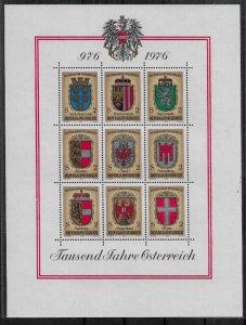 Austria #1042 MNH Sheet - Coats of Arms Of Austrian Provinces