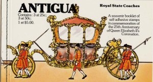 Antigua 514 Booklet MNH Royal State Coaches, Queen Elizabeth 25th Anniv Coronati