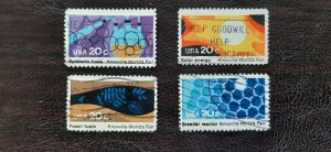 US Scott # 2006-2009; four used 20c Knoxville WF, 1982; F/VF centering; off ppr