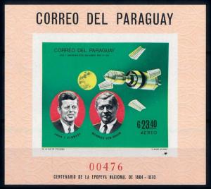 [66062] Paraguay 1969 Space Travel Weltraum Apollo 10 Kennedy Imperf. Sheet MNH