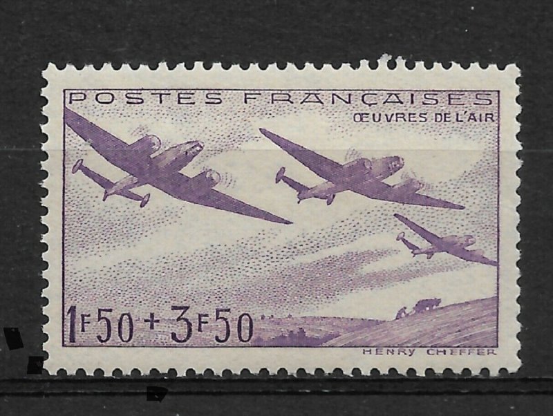 France 1942 WW-2 Aviation, Surtax for French Airmen, Sc # B130,VF MLH*OG (FR-1)