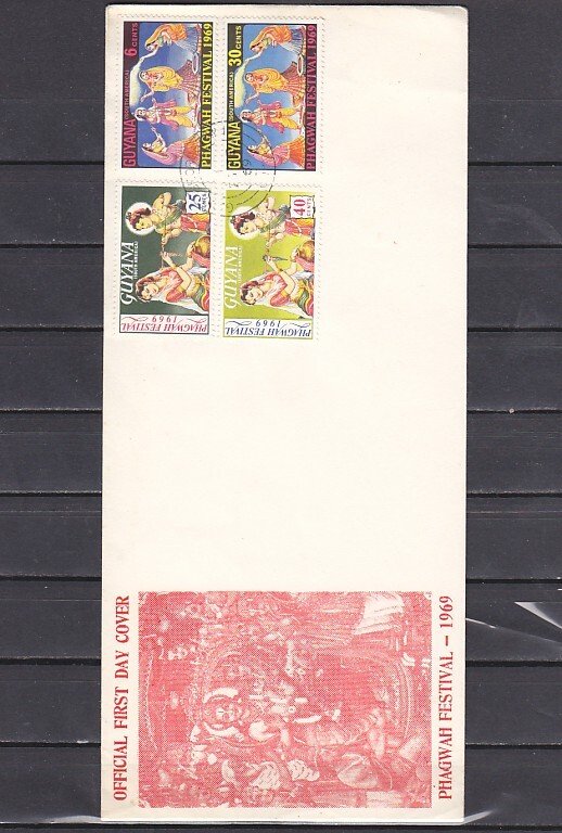 Guyana, Scott cat. 83-86. Phagwah Festival issue. First day cover. ^