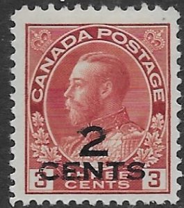 Canada  140   1926   3 cent  OP 2 cents FVF Mint - hinged