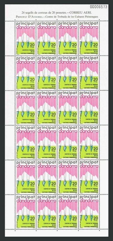 Andorra Sp C3 sheet,MNH.Michel 179 bogen. Pyrenees Art Center,1984.