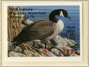 US IN13 INDIANA STATE DUCK STAMP 1988 MNH SCV $10.00 BIN $5.00