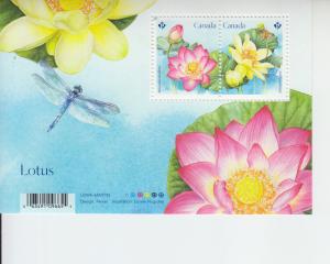 2018 Canada Lotus Flower SS (Scott 3087) MNH