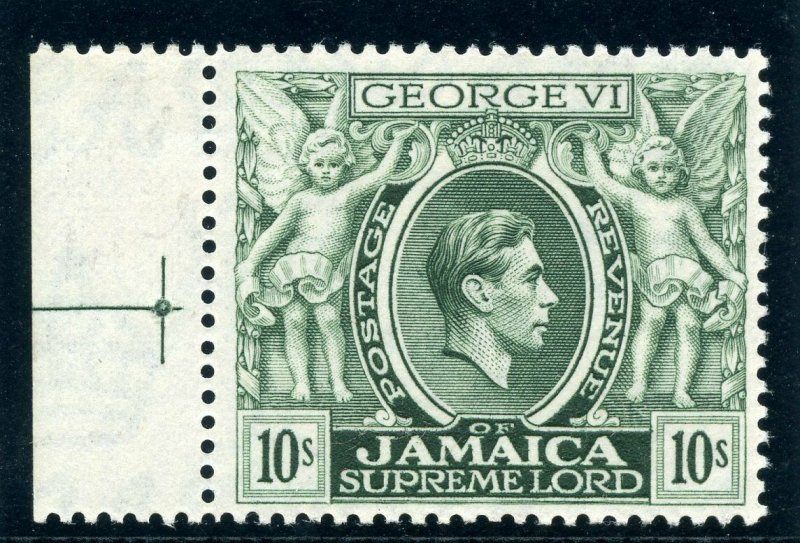 Jamaica 1952 KGVI 10s light myrtle-green (p13) superb MNH. SG 133aa var. CW 22a.