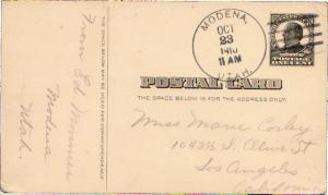 United States Utah Modena 1910 4a-bar  1901-1974  Postal Card.