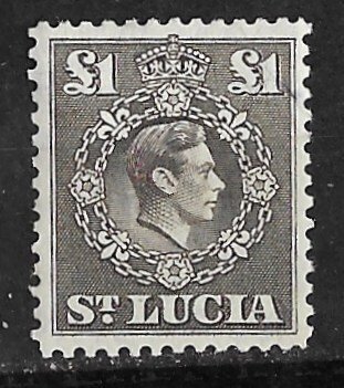 St. Lucia # 126   George VI  £1 value  (1)    Mint  NH