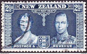New Zealand 1937 KGVI 2½d Prussian Blue Coronation SG600 FU