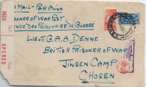 Eshowe, South Africa to POW in Jinsan Camp, Korea 1944 Cens (FRONT ONLY) (C4775)