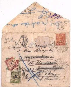 GB Cover Hants Gosport FRANCE Forwarded POSTAGE DUES TAXE Paris 1933 AU72