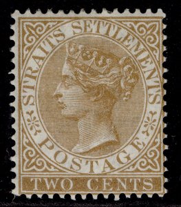 MALAYSIA - Straits Settlements QV SG11a, 2c yell-brown, LH MINT. Cat £75. WMK CC