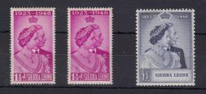 Sierra Leone KGVI 1948 Silver Wedding Set SG203/204 Mint (£1 MVLH) X8756