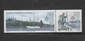 SWEDEN #1545a 1985 SWEDISH TOURIN CLUB CENTENARY MINT VF NH O.G PAIR