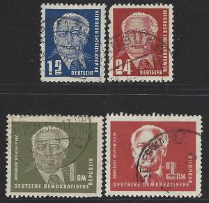 German Democratic Republic Scott # 54 - 57, used