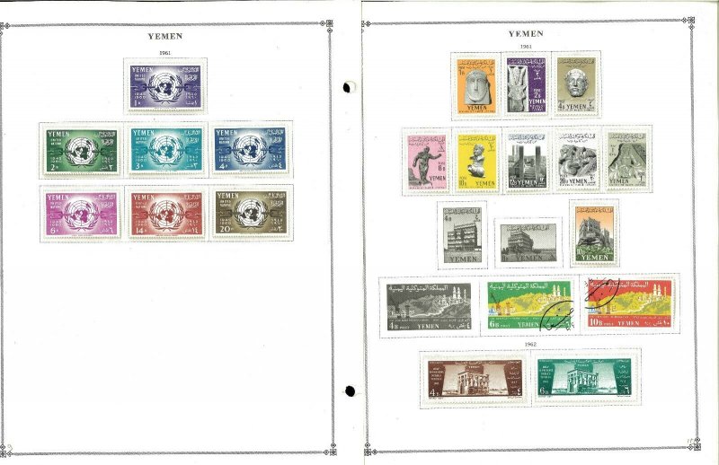 Yemen 1930-1990 M& U & CTO Hinged & in Mounts on Scott International Pages