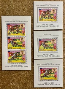 Stamps Deluxes & Sheetlet Olympic Games Seoul 1988 Togo Perf. 