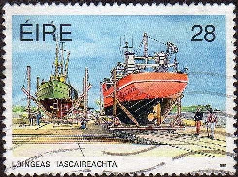 Ireland 844 - Used - 28p Boatyard (1991) (cv $0.85)