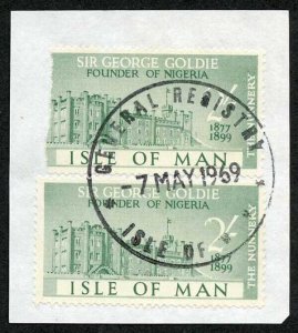 Isle of Man 2/- Green Pair QEII Pictorial Revenues CDS On Piece