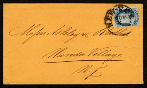 USA SC #24 w/curl over E variety New-York to Nunda Village Nov 8 [1858]