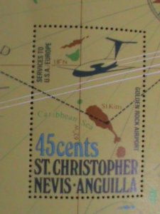 ST.CHRISTOPHER-NEVIS-ANGUILLA-GOLDEN ROCK INTERNATIONAL AIRPORT-MNH S/S VF