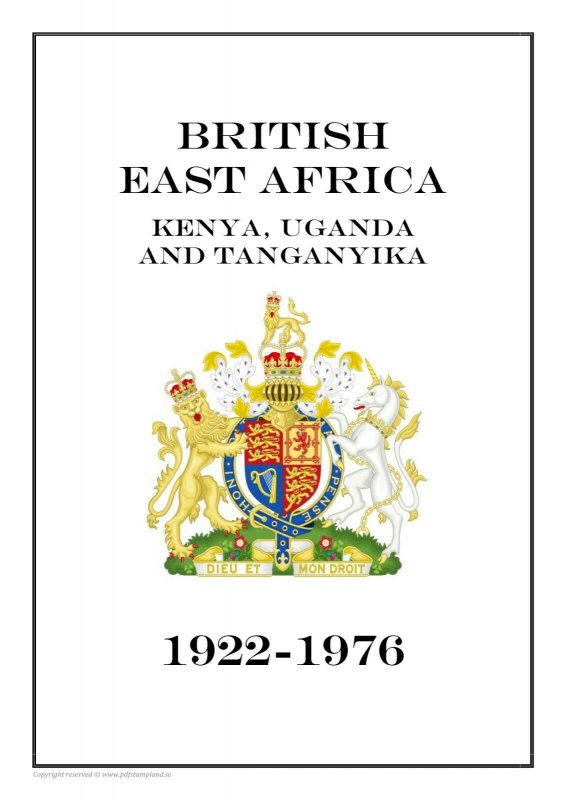 British East Africa 1922-1976  PDF (DIGITAL) STAMP  ALBUM PAGES  