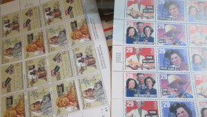 Discount Postage 290x 29c US Postage Stamps in 13x Sheets MNH Face $84.10