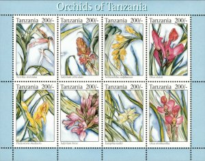 Tanzania 1994 - Orchids of Tanzania - Sheet of 8v - Scott 1182 - MNH