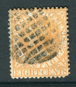 STRAITS SETTLEMENTS; 1867 classic QV Crown CC issue used shade of 8c.