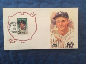 FDC 2417 Lou Gehrig  unusual cover