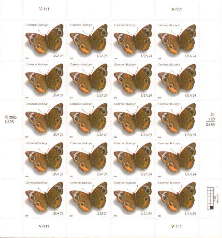 US 4001 - 24¢ Common Buckeye Butterfly Unused