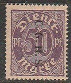 Germany-Upper Silesia O45, 50pf VERT. OVPT. READING DOWN. MINT, NH. VF. (401)