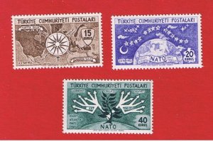 Turkey #1127-1129  MNH OG   NATO   Free S/H