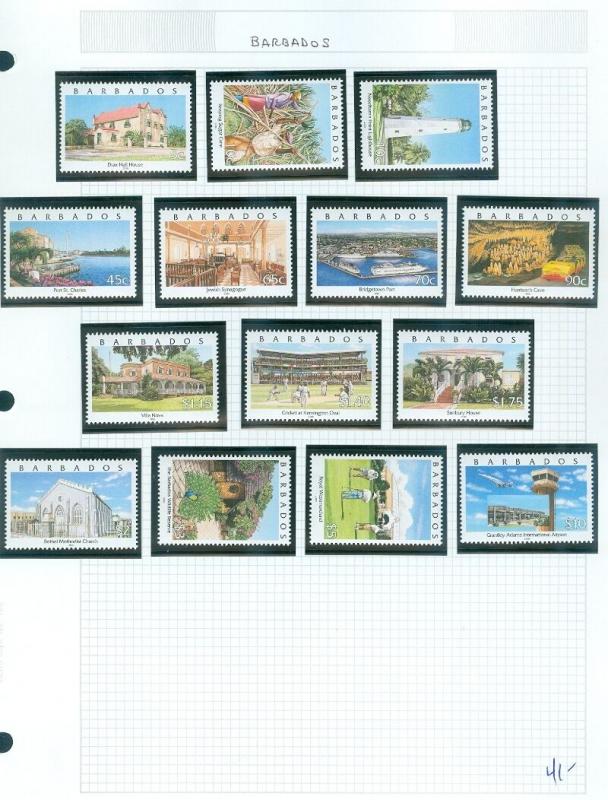 BARBADOS : Beautiful collection. All Very Fine, MNH. Birds. Scott Catalog $150.