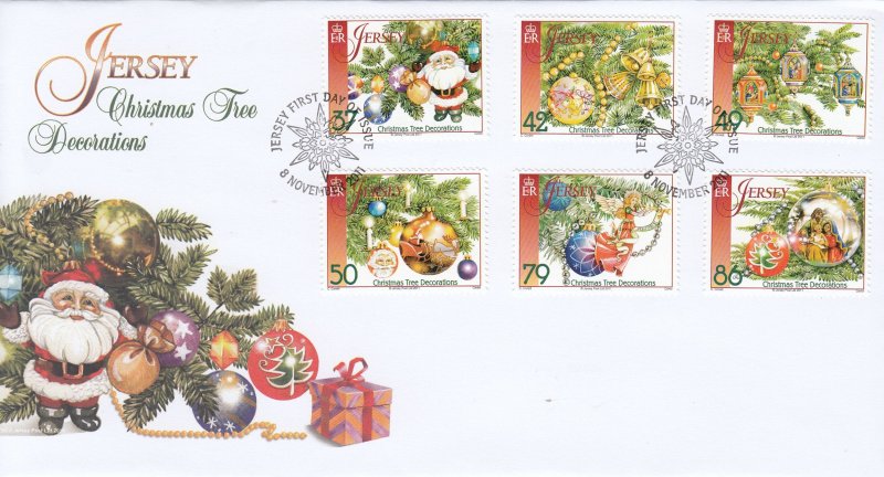 Jersey 2011,   Christmas Decorations set 6on FDC