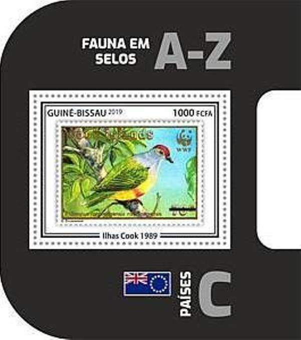 Guinea-Bissau - 2019 WWF Fauna Stamp on Stamp - Souvenir Sheet - GB190403b11