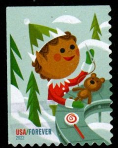 SC# 5722 - (60) - Holiday Elves - 1 of 4 - USED Single - Off Paper