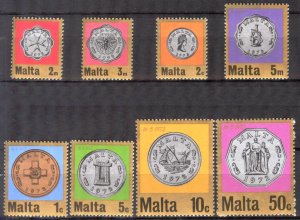 Malta 1972 Currency Conversion Coins set of 8 MNH