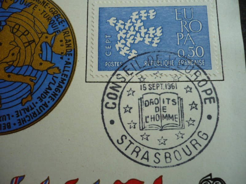 Europa 1961 - France - Set - First Day Cover Gummed Label