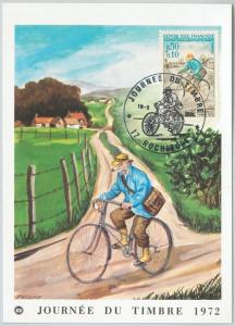 63526  -  FRANCE - POSTAL HISTORY: MAXIMUM CARD 1972 - BICYCLE Journee du Timbre