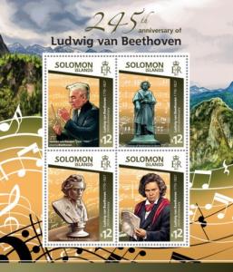 SOLOMON ISLANDS 2015 SHEET BEETHOVEN COMPOSERS slm15118a