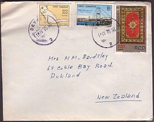 TURKISH CYPRUS 1975 cover to New Zealand...................................34266