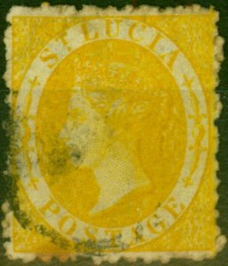 St Lucia 1864 (4d) Chrome-Yellow SG12c Good Used