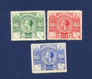 26 - BERMUDA - Scott 72, 73,  & 75  - unused hinged - 1920