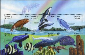 TURKS & CAICOS 1334 MH S/S SCV $25.00 BIN $12.50 MARINE LIFE