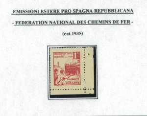 P3100 A - SPAIN. BENEFICIAL STAMP ISSUED BY THE FRENCH TRAINS FEDERATION-